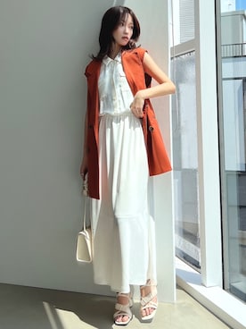 「RESEXXY（リゼクシー）のアイテム（シャツワンピース）」を使った、ERIKAさん（レディース・157cm）の春コーディネート
