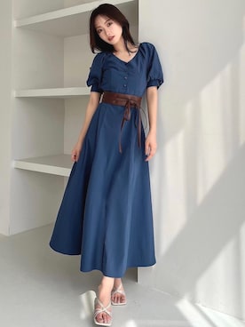 「RESEXXY（リゼクシー）のアイテム（ベルト）」を使った、ERIKAさん（レディース・157cm）の春コーディネート