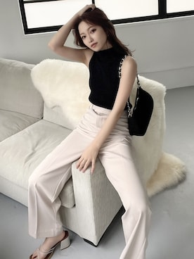 「RESEXXY（リゼクシー）のキルティングチェーンバッグ（ショルダーバッグ）」を使った、ERIKAさん（レディース・157cm）の夏コーディネート