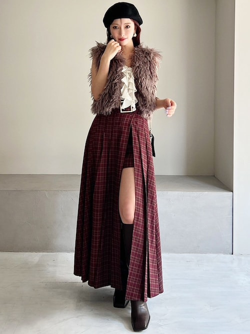 セール】ワイドプリーツレイヤードフレアスカート（スカート