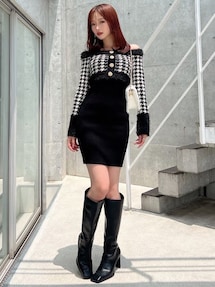 ハウンドトゥースアンサンブルミニワンピース｜リゼクシー（RESEXXY