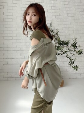 「RESEXXY（リゼクシー）のアイテム（ベルト）」を使った、ERIKAさん（レディース・157cm）の春コーディネート