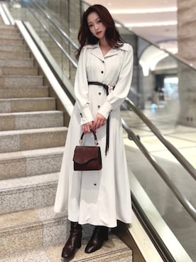 「RESEXXY（リゼクシー）のアイテム（ベルト）」を使った、ERIKAさん（レディース・157cm）の冬コーディネート