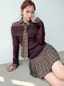 シャツレイヤードニットトップス｜リゼクシー（RESEXXY）公式通販