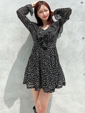 「RESEXXY（リゼクシー）のアイテム（ワンピース）」を使った、ERIKAさん（レディース・157cm）の秋コーディネート