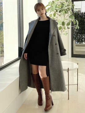 「アイテム（その他ヘアアクセサリー）」を使った、ERIKAさん（レディース・157cm）の冬コーディネート