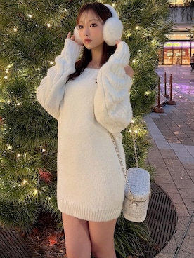 「アイテム（イヤーマフ）」を使った、ERIKAさん（レディース・157cm）の冬コーディネート