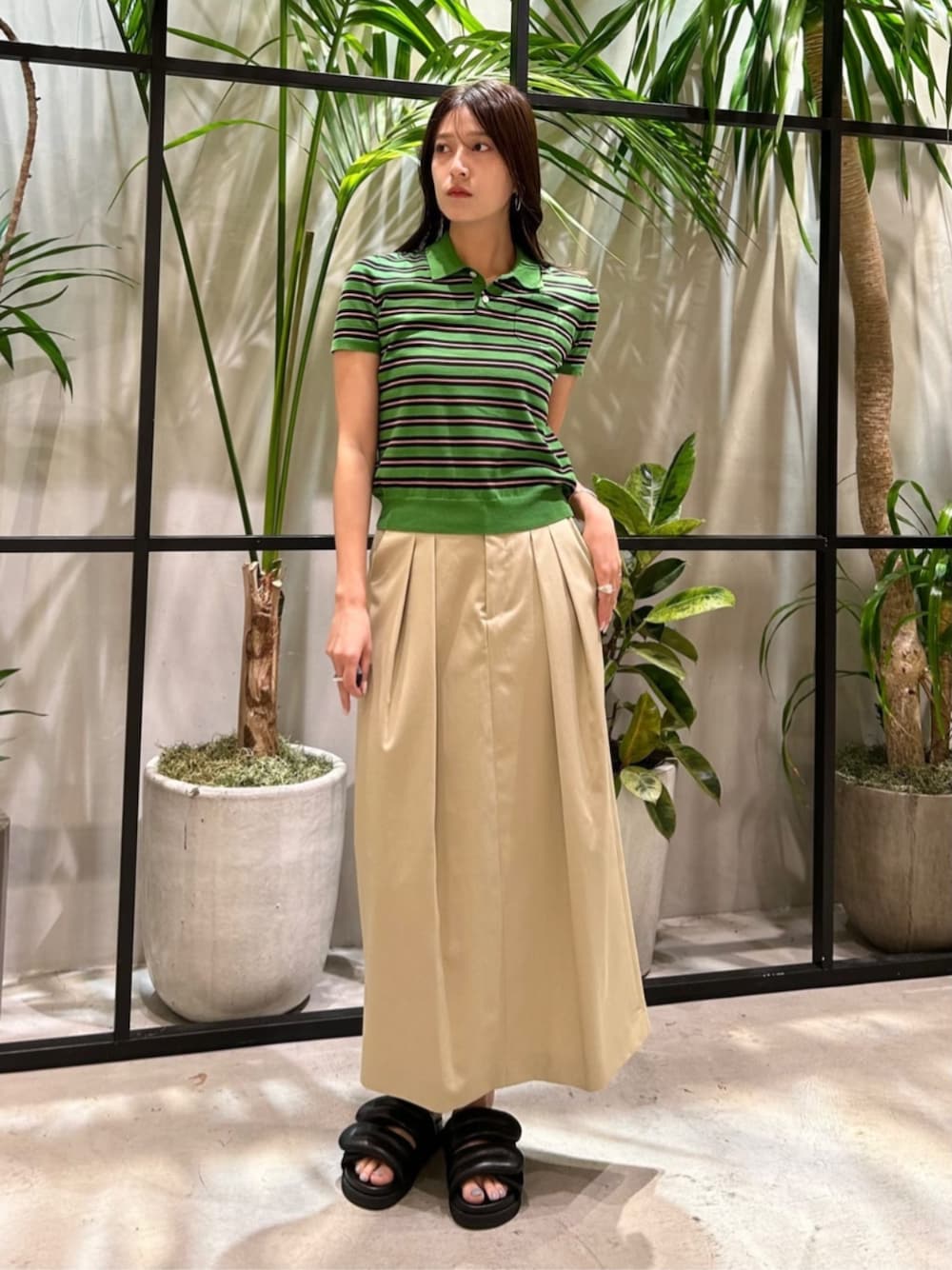 caban（キャバン）の「コットンギャバジン 2タックロングスカート