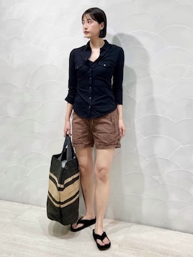 「JAMES PERSE（ジェームスパース）のアイテム（シャツ/ブラウス）」を使った、Kojima_TOMORROWLANDさん（レディース・164cm）の夏コーディネート