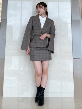 「ミニ丈コーデ」｜mahoさん（レディース・155cm）の秋コーディネート