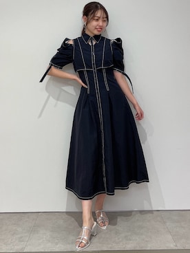「ダズリン」｜「アイテム（シャツワンピース）」を使った、mahoさん（レディース・155cm）の春コーディネート