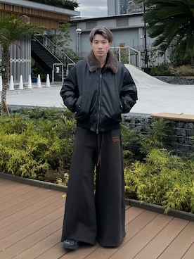 「アイテム（MA-1）」を使った、おつめさん（メンズ・169cm）の秋コーディネート