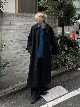 「アイテム（ステンカラーコート）」を使った、おつめさん（メンズ・169cm）の秋コーディネート
