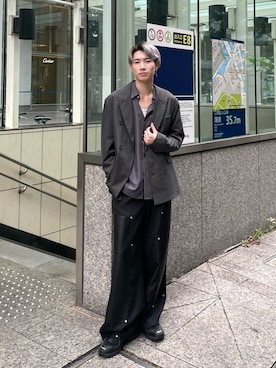 「CASPER JOHN（キャスパージョン）のWool mix tailored jacket / ウールミックステーラードジャケット（テーラードジャケット）」を使った、おつめさん（メンズ・169cm・20代）の秋コーディネート
