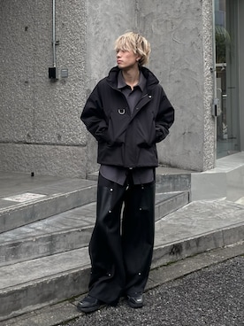 「CASPER JOHN（キャスパージョン）のアイテム（スラックス）」を使った、おつめさん（メンズ・169cm）の秋コーディネート