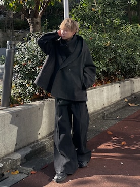 「アイテム（チェスターコート）」を使った、おつめさん（メンズ・169cm・20代）の冬コーディネート