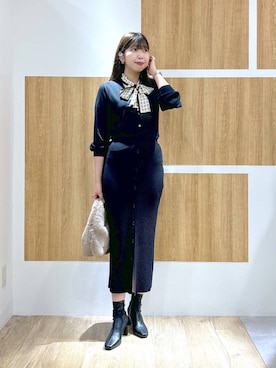 「Andemiu（アンデミュウ）のアイテム（ブーツ）」を使った、andemiu_mizukiさん（レディース・170cm）の秋コーディネート