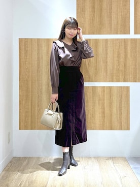 「Andemiu（アンデミュウ）のアイテム（ブーツ）」を使った、andemiu_mizukiさん（レディース・170cm）の秋コーディネート