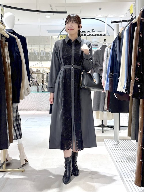 セール】【選べる着丈】フロントレースキリカエワンピース602701