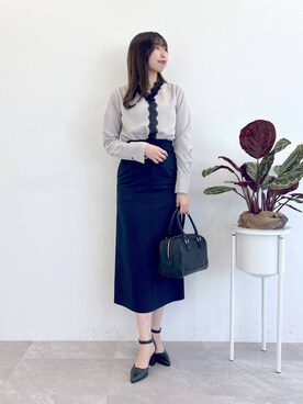 「Andemiu（アンデミュウ）のセパレートヒールパンプス290966（パンプス）」を使った、andemiu_mizukiさん（レディース・170cm）の冬コーディネート