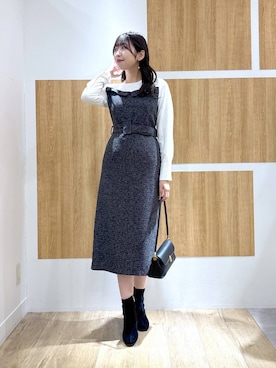 「Andemiu（アンデミュウ）のアイテム（ブーツ）」を使った、andemiu_mizukiさん（レディース・170cm）の冬コーディネート