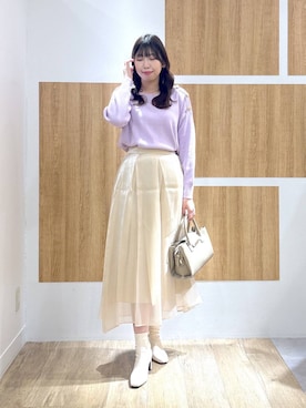 「Andemiu（アンデミュウ）のアイテム（ブーツ）」を使った、andemiu_mizukiさん（レディース・170cm）の冬コーディネート