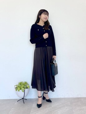 「Andemiu（アンデミュウ）のセパレートヒールパンプス290966（パンプス）」を使った、andemiu_mizukiさん（レディース・170cm）の冬コーディネート