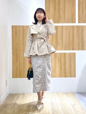 「Andemiu」｜「アイテム（トレンチコート）」を使った、andemiu_mizukiさん（レディース・170cm）の春コーディネート