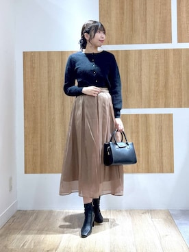 「Andemiu（アンデミュウ）のアイテム（ブーツ）」を使った、andemiu_mizukiさん（レディース・170cm）の冬コーディネート