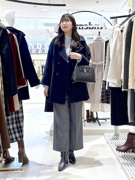 「アイテム（ピーコート）」を使った、andemiu_mizukiさん（レディース・170cm）の冬コーディネート
