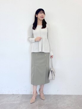 「Andemiu（アンデミュウ）の【セレモニー対応】セットバックパンプス 996359（パンプス）」を使った、andemiu_mizukiさん（レディース・170cm）の冬コーディネート