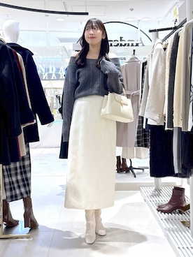 「アイテム（スカート）」を使った、andemiu_mizukiさん（レディース・170cm）の秋コーディネート