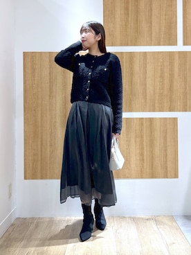 「Andemiu（アンデミュウ）のアイテム（ブーツ）」を使った、andemiu_mizukiさん（レディース・170cm）の冬コーディネート