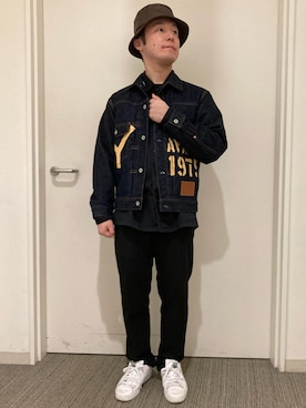 「AVIREX（アヴィレックス）のアイテム（デニムジャケット）」を使った、hryk1998さん（メンズ・167cm）の秋コーディネート