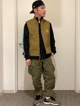 「AVIREX（アヴィレックス）のアイテム（ジャージ）」を使った、hryk1998さん（メンズ・167cm）の冬コーディネート