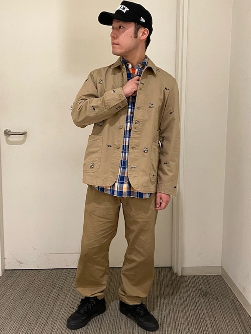 LONGSLEEVE INDIGO CHECK EMBROIDERY SHIRT / ロングスリーブ インディゴ チェック エンブロイデリー シャツ / AVIREX / アヴィレックス