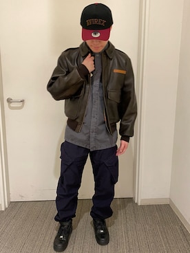 「ワークシャツ」｜「アイテム（グレー系）」を使った、hryk1998さん（メンズ・167cm）の春コーディネート