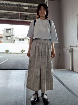 「MoonStar（ムーンスター）のアイテム（スリッポン、ブラック系）」を使った、 ダイエット目標50kgさん（レディース・164cm）の春コーディネート