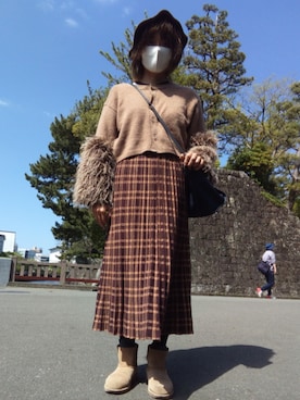 「WEGO（ウィゴー）のアイテム（帽子）」を使った、 可奈さん（レディース・164cm）の春コーディネート