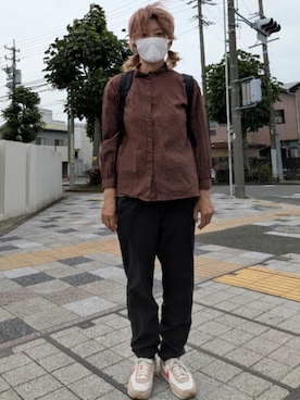 「NIKE（ナイキ）のアイテム（スニーカー、オレンジ系）」を使った、 ダイエット目標50kgさん（レディース・164cm）の夏コーディネート
