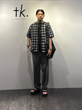 「tk.TAKEO KIKUCHI（ティーケータケオキクチ）のアイテム（アクセサリー）」を使った、gan0415さん（メンズ・175cm）の夏コーディネート