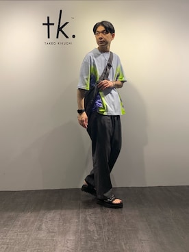 「tk.TAKEO KIKUCHI（ティーケータケオキクチ）のアイテム（ブレスレット）」を使った、gan0415さん（メンズ・175cm）の夏コーディネート