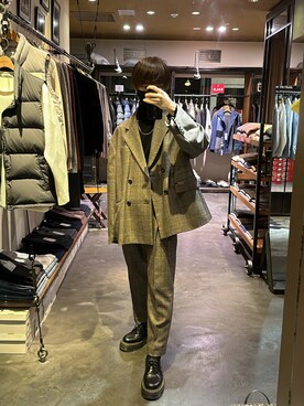 「stein（シュタイン）のアイテム（パンツ）」を使った、たくみんさん（メンズ・171cm）の冬コーディネート