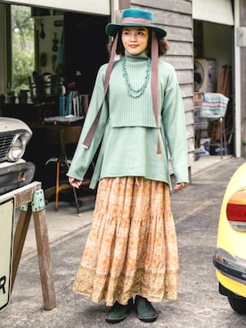 「チャイハネ（チャイハネ）のアイテム（ブーツ）」を使った、Jessicaさん（レディース・161cm）の冬コーディネート