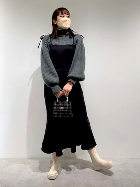 「マーメイドワンピ」｜niceclaupさん（レディース・158cm）の冬コーディネート