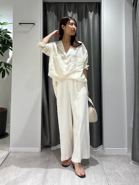 「PAPILLONNER（パピヨネ）のアイテム（シューズ）」を使った、EBINAさん（レディース・166cm）の夏コーディネート