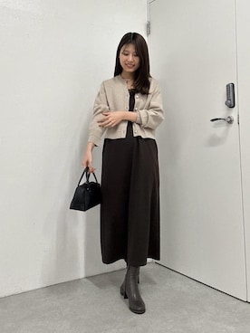 「アイテム（ワンピース/ドレス）」を使った、EBINAさん（レディース・166cm）の冬コーディネート