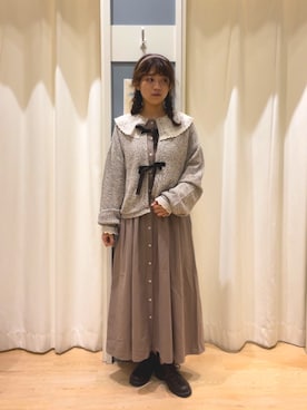 「サマンサ モスモス(Samansa Mos2)」｜「アイテム（ワンピース/ドレス）」を使った、ちぃ🐼さん（レディース・159cm）の秋コーディネート