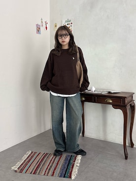 「アイテム（ブルゾン）」を使った、FUKAさん（レディース・157cm・20代）の冬コーディネート