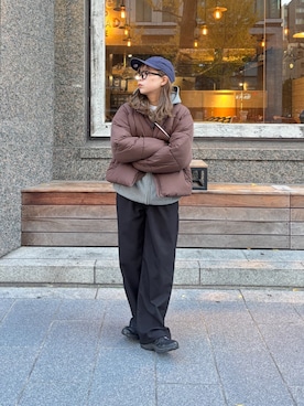 「アイテム（ブルゾン）」を使った、FUKAさん（レディース・157cm・20代）の冬コーディネート